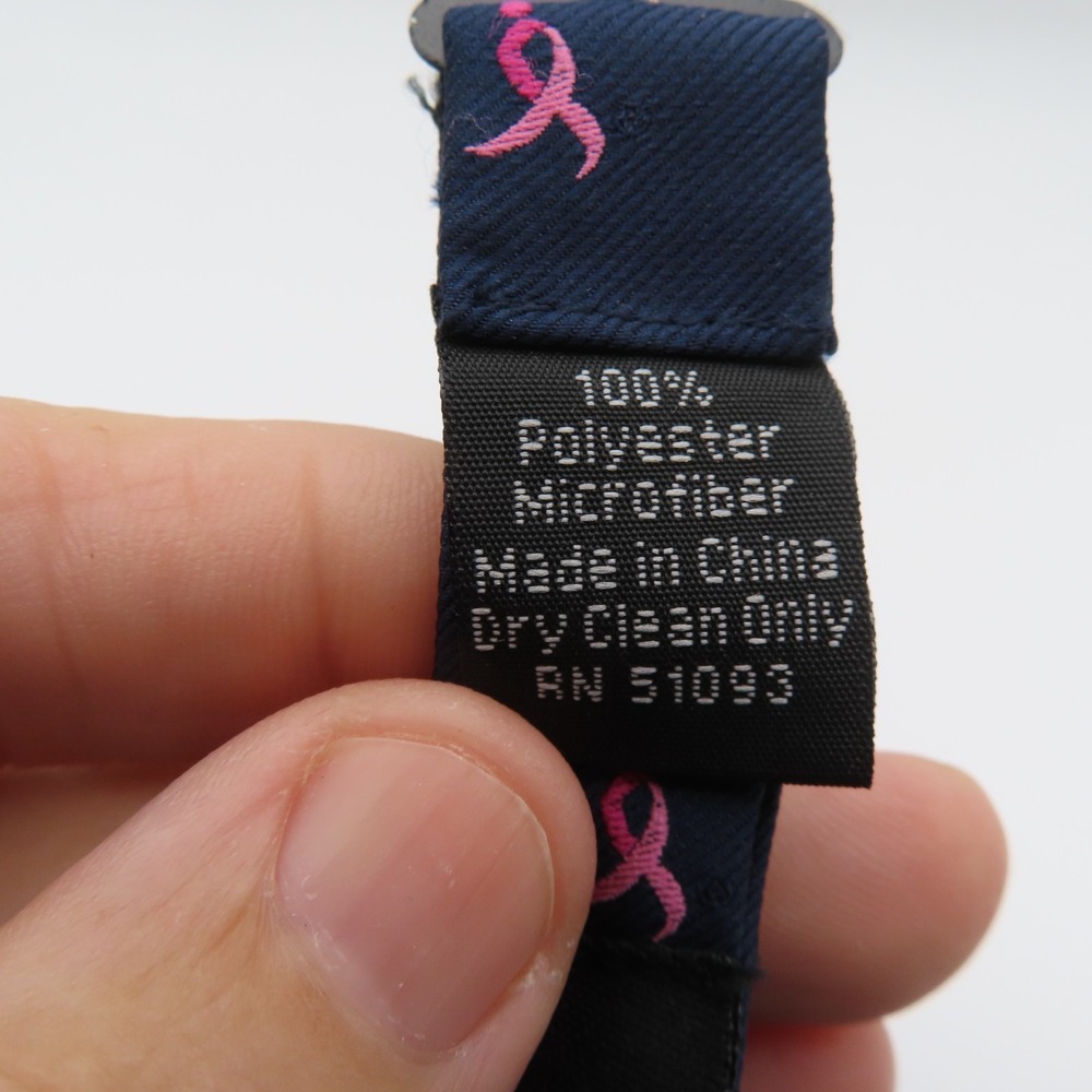 Susan B Komen Bow Tie Polyester Blue Pink 2.25" Wide Pre Tied - Picture 4 of 5